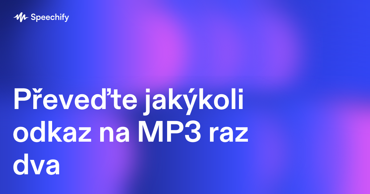 Převeďte jakýkoli odkaz na MP3 raz dva
