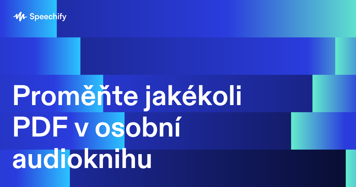 Proměňte jakékoli PDF v osobní audioknihu