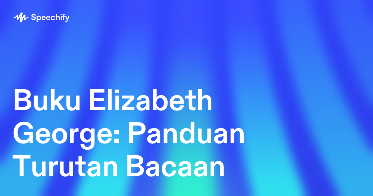 Buku Elizabeth George: Panduan Turutan Bacaan