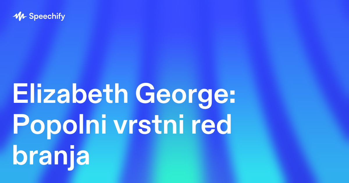 Elizabeth George: Popolni vrstni red branja