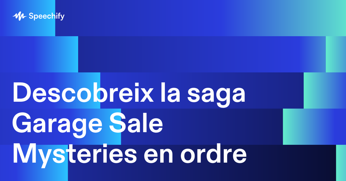 Descobreix la saga Garage Sale Mysteries en ordre