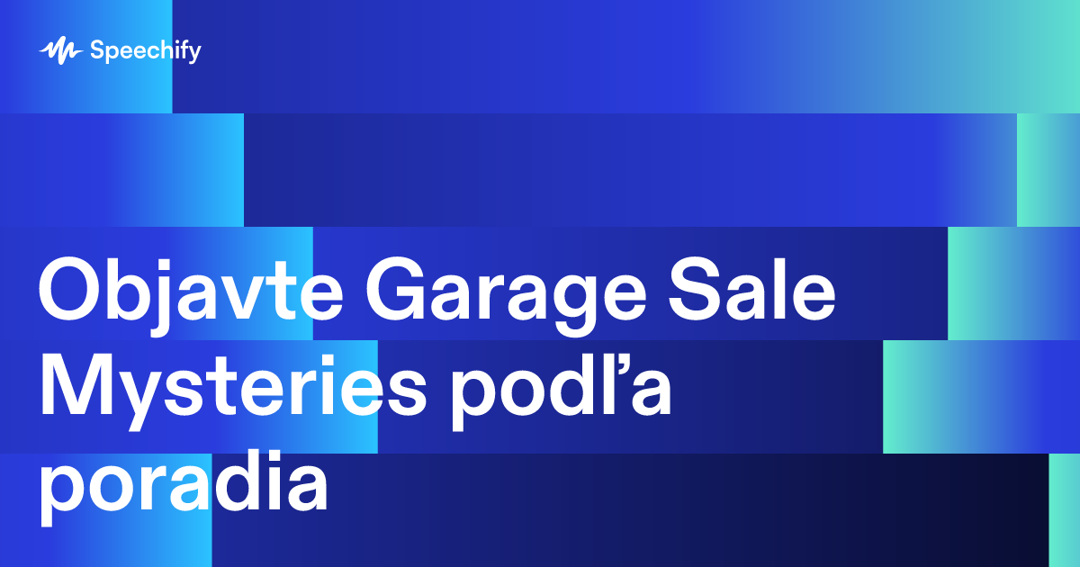 Objavte Garage Sale Mysteries podľa poradia
