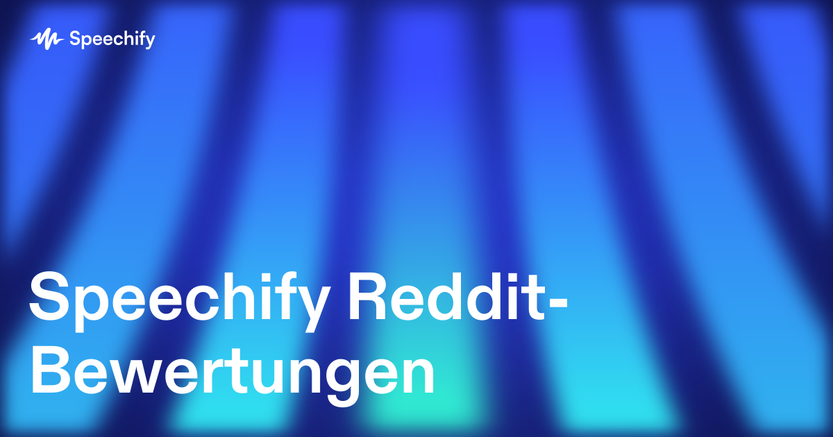 Speechify Reddit-Bewertungen
