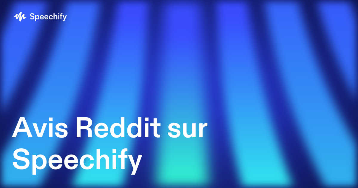 Avis Reddit sur Speechify