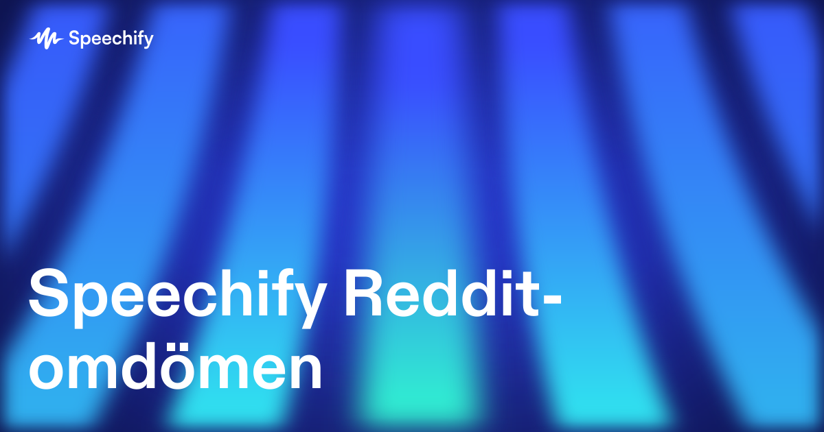 Speechify Reddit-omdömen
