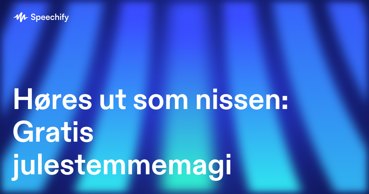 Høres ut som nissen: Gratis julestemmemagi