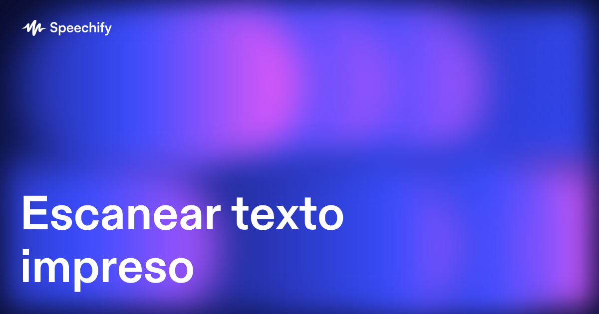 Escanear texto impreso