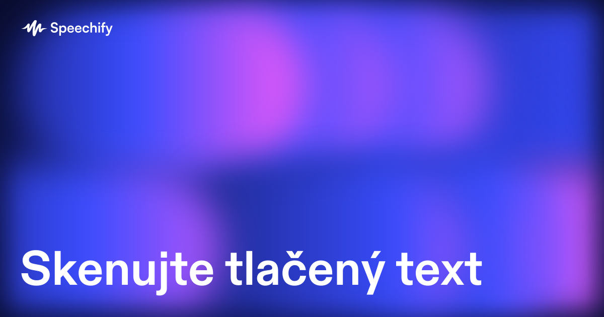 Skenujte tlačený text