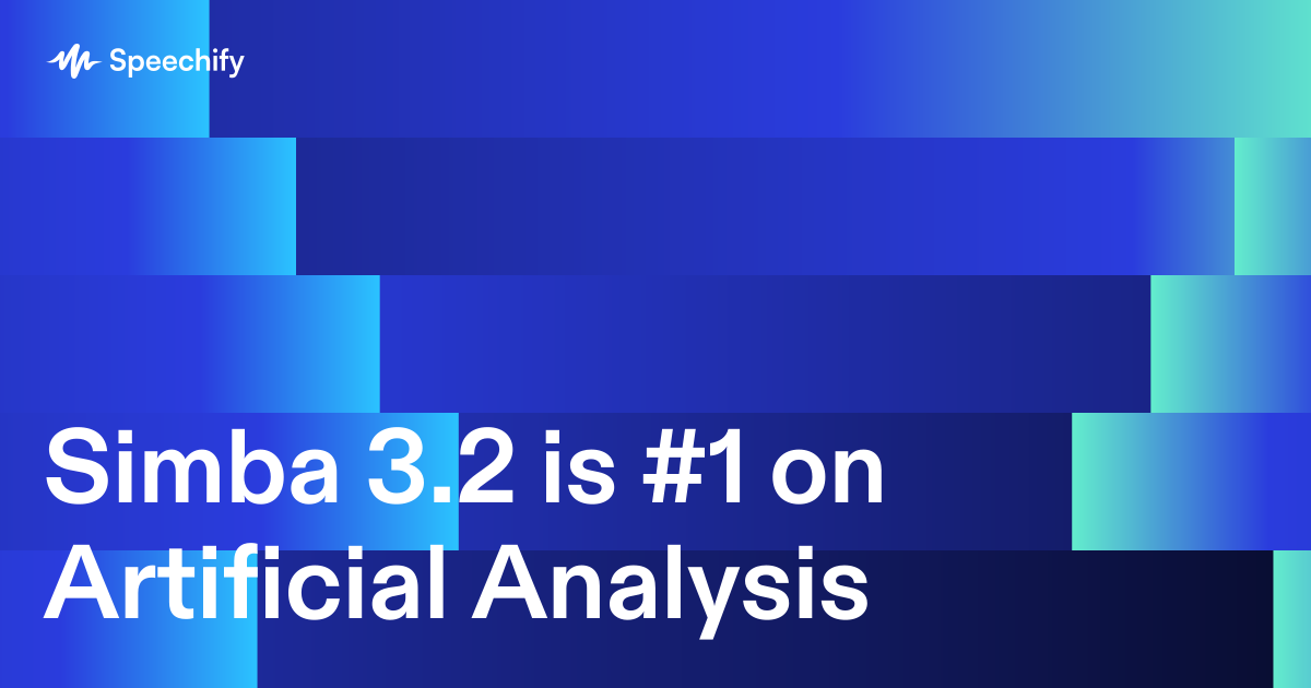 Simba 3.2 is #1 on Artificial Analysis