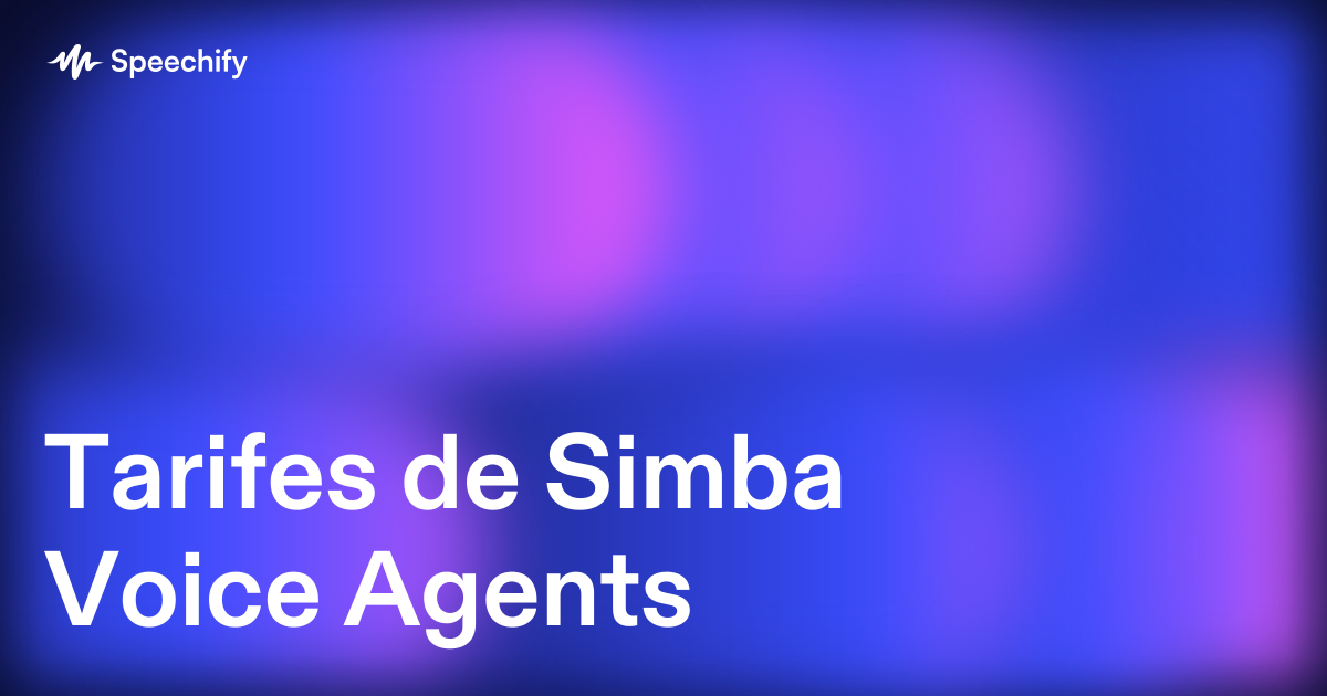 Tarifes de Simba Voice Agents