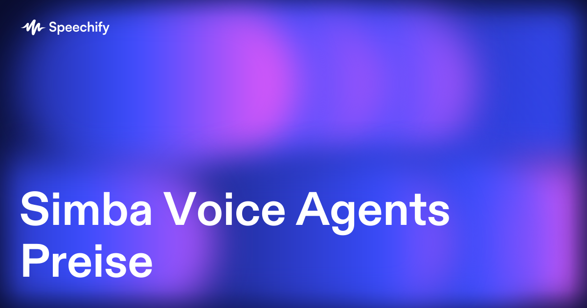 Simba Voice Agents Preise