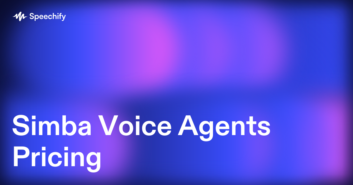 Simba Voice Agents Pricing