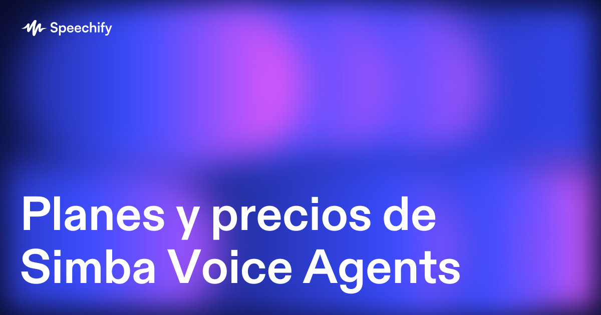Planes y precios de Simba Voice Agents