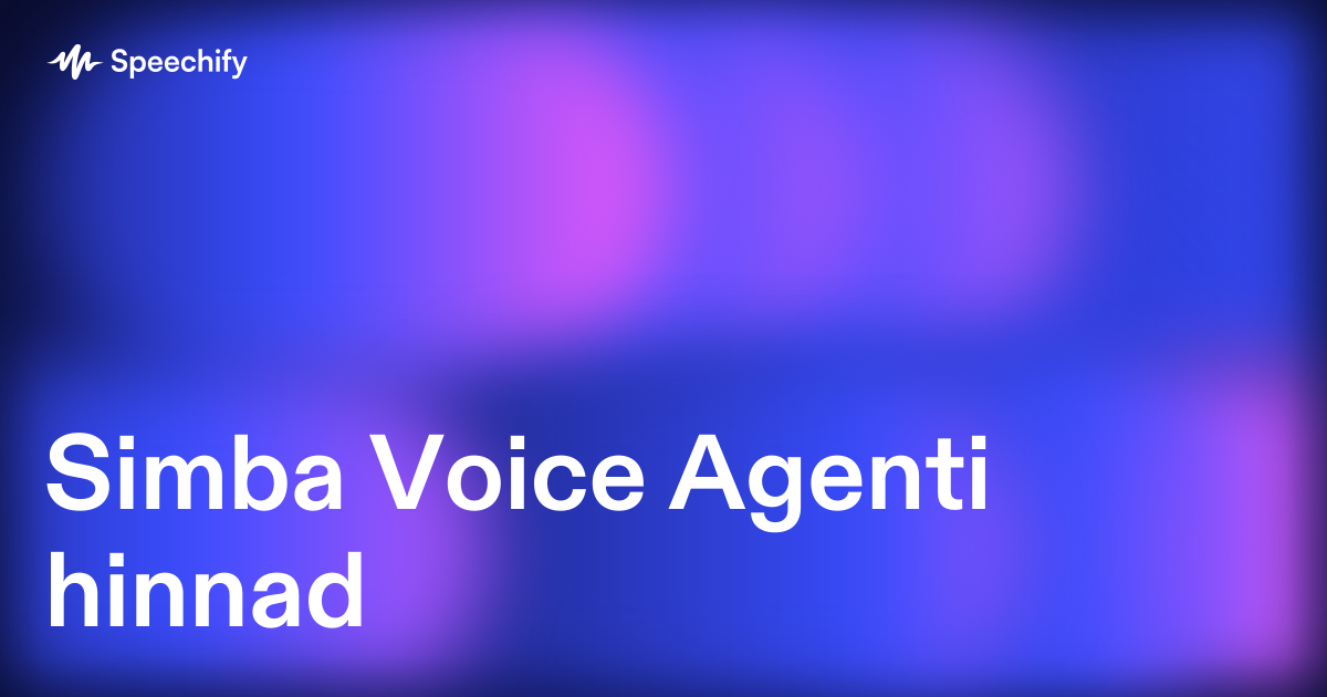 Simba Voice Agenti hinnad