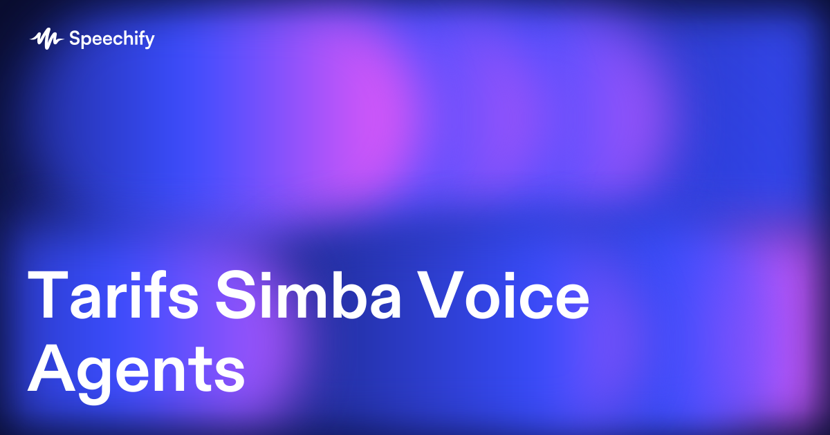 Tarifs Simba Voice Agents