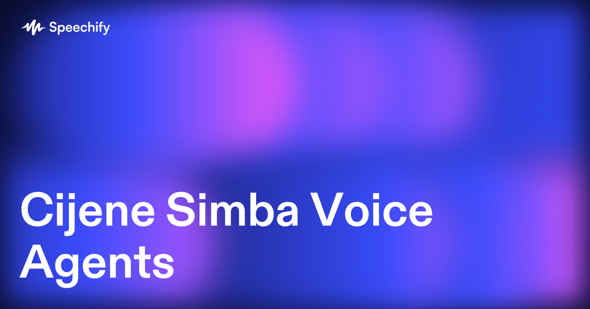 Cijene Simba Voice Agents