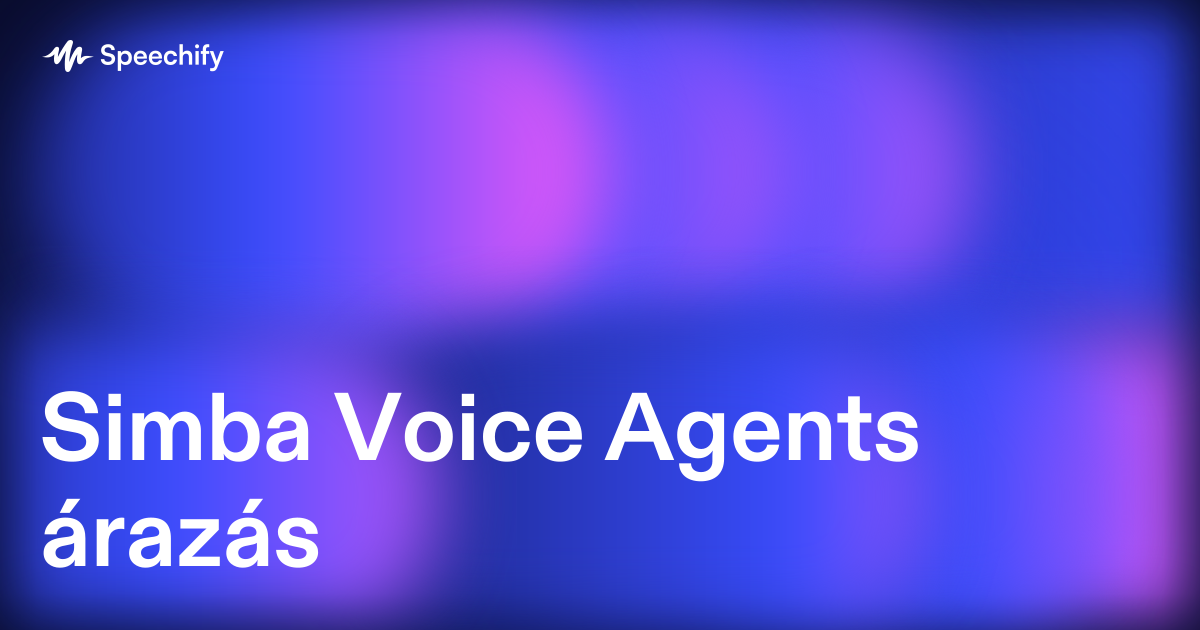 Simba Voice Agents árazás