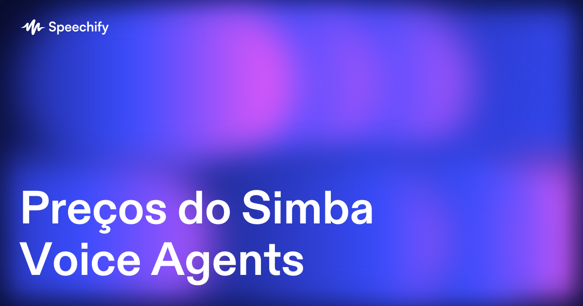 Preços do Simba Voice Agents