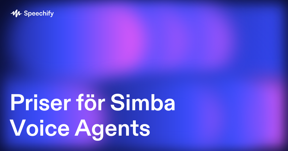 Priser för Simba Voice Agents