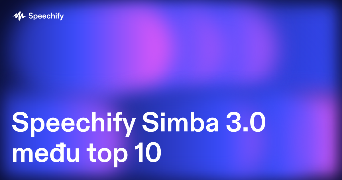 Speechify Simba 3.0 među top 10