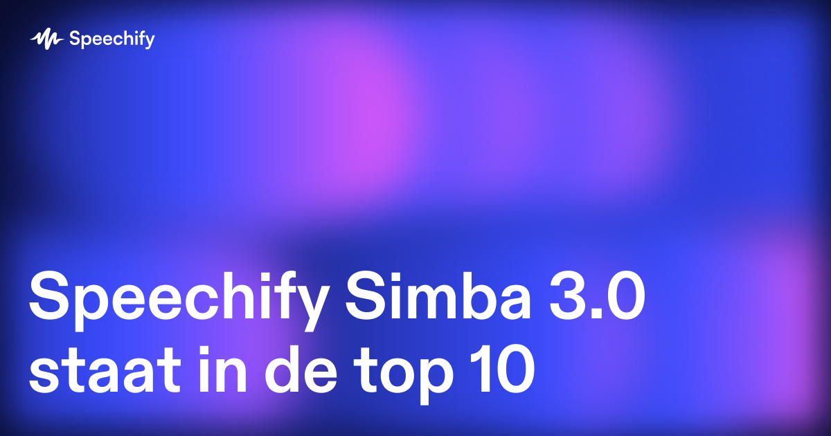Speechify Simba 3.0 staat in de top 10