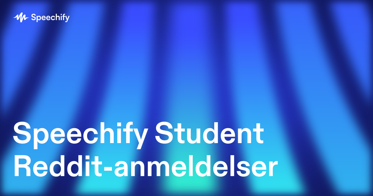 Speechify Student Reddit-anmeldelser