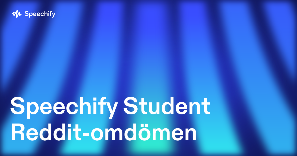 Speechify Student Reddit-omdömen