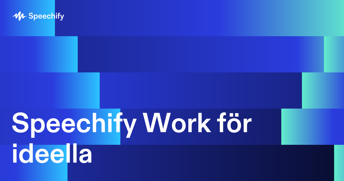 Speechify Work för ideella