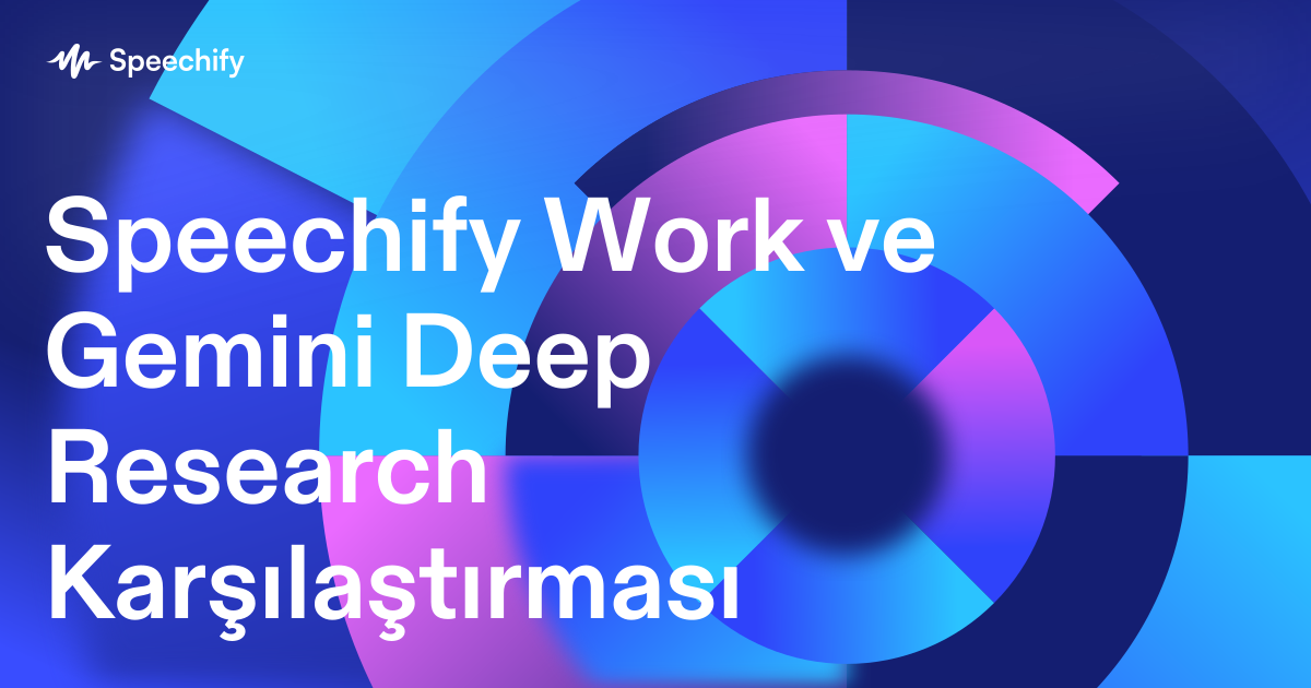 Speechify Work ve Gemini Deep Research Karşılaştırması