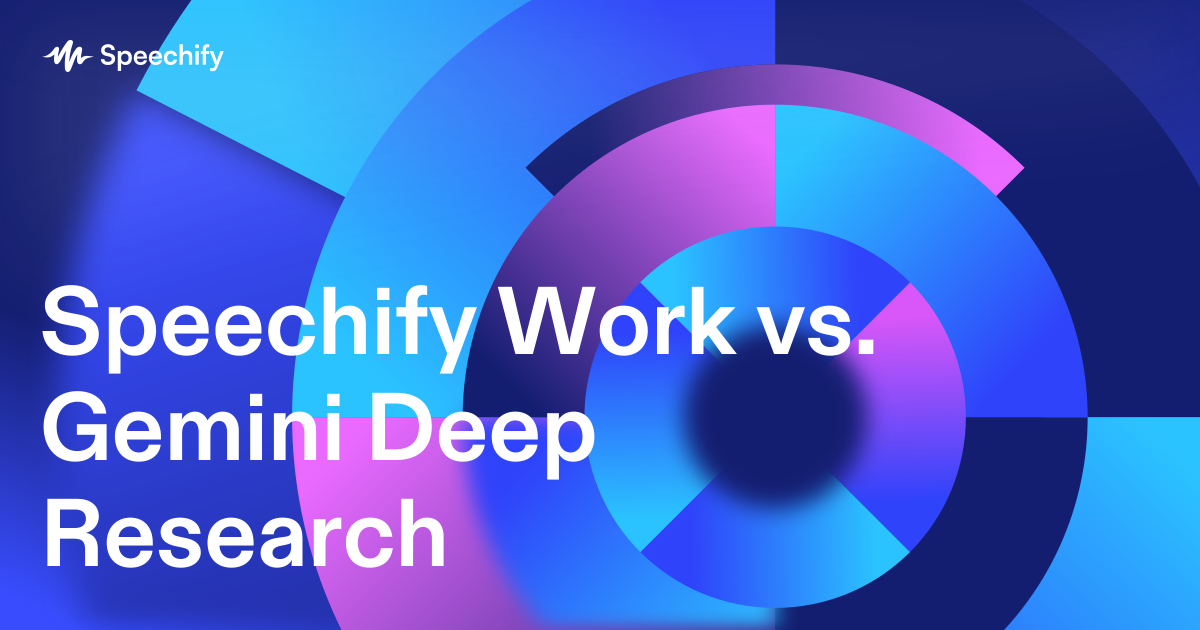 Speechify Work vs. Gemini Deep Research