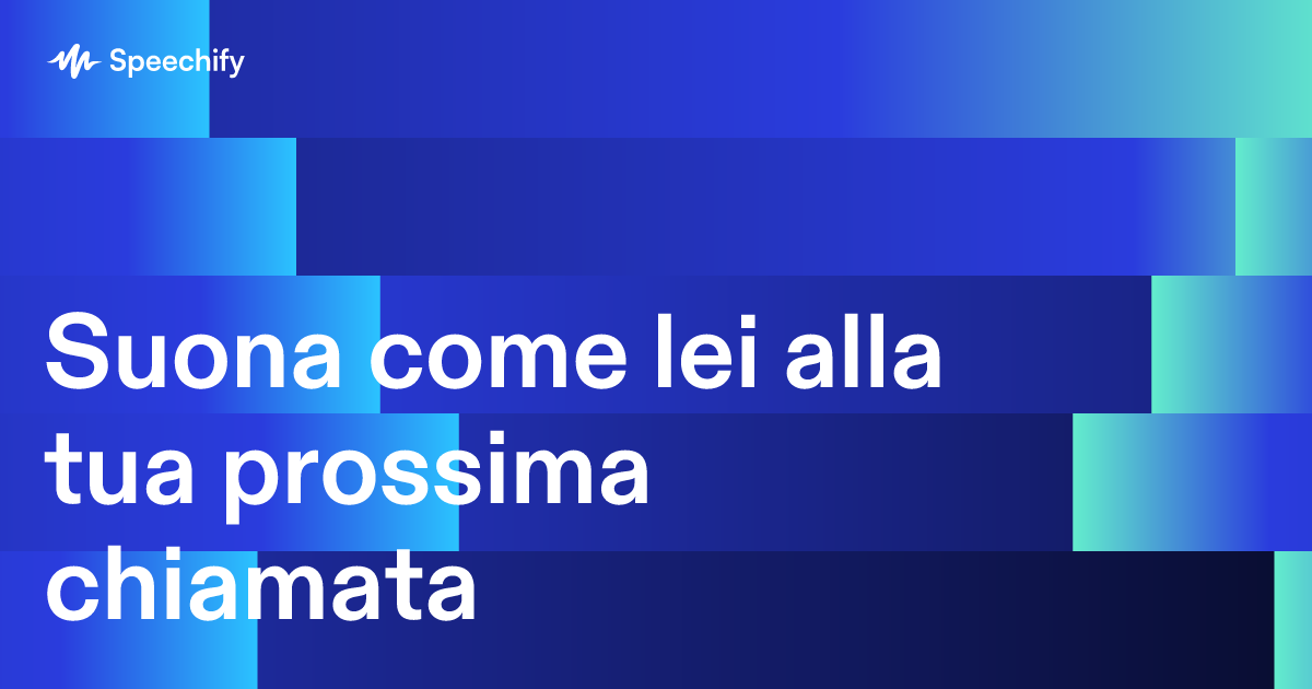 Suona come lei alla tua prossima chiamata