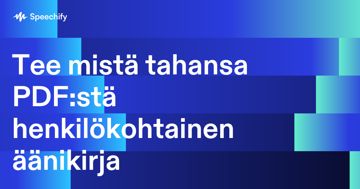 Tee mistä tahansa PDF:stä henkilökohtainen äänikirja