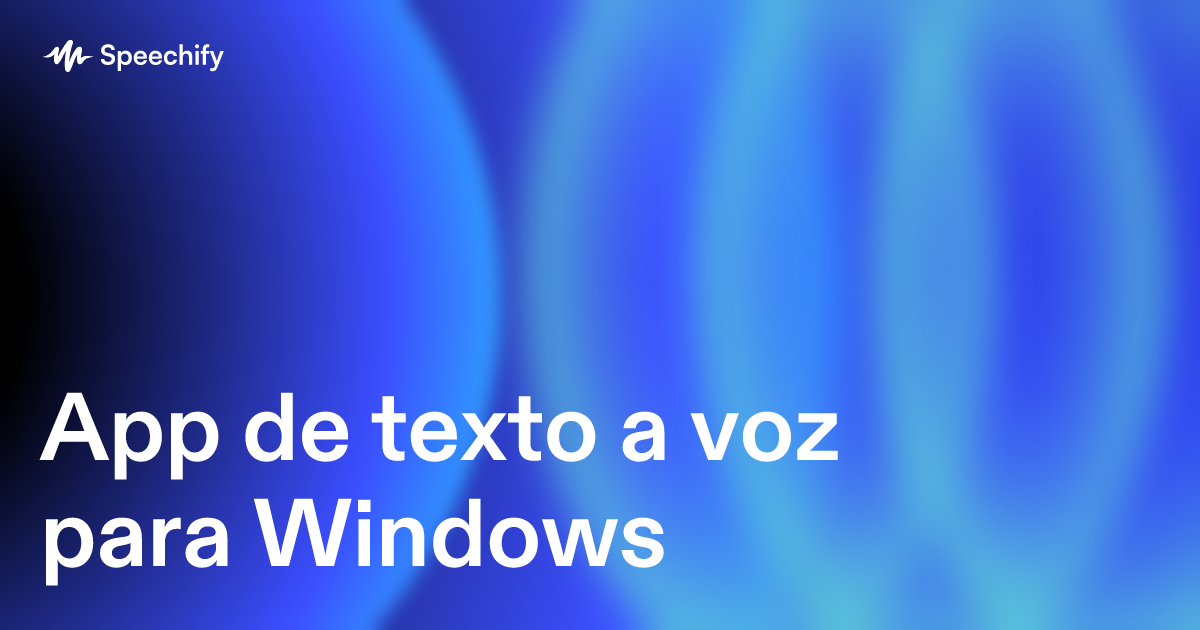 App de texto a voz para Windows