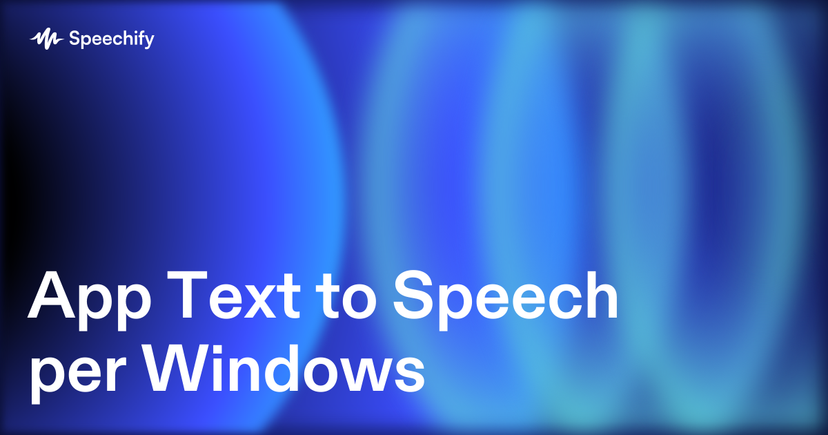 App Text to Speech per Windows