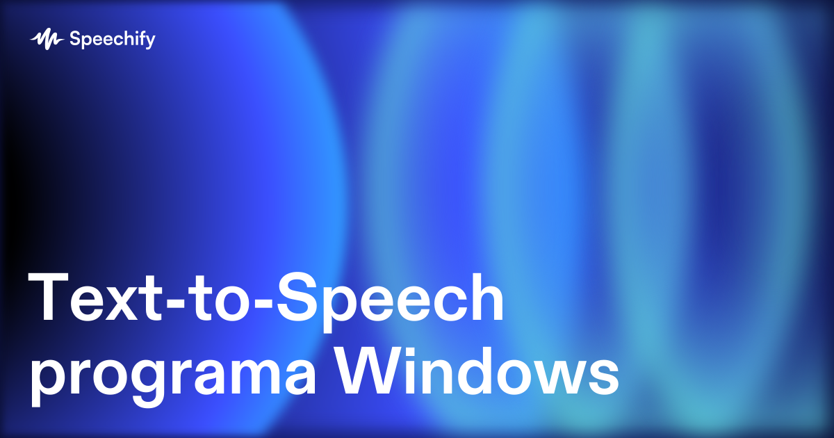 Text-to-Speech programa Windows