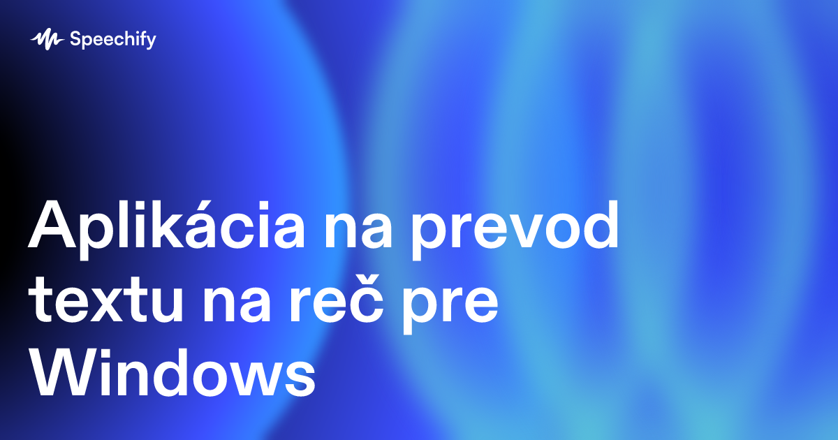 Aplikácia na prevod textu na reč pre Windows