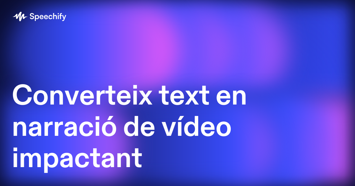 Converteix text en narració de vídeo impactant