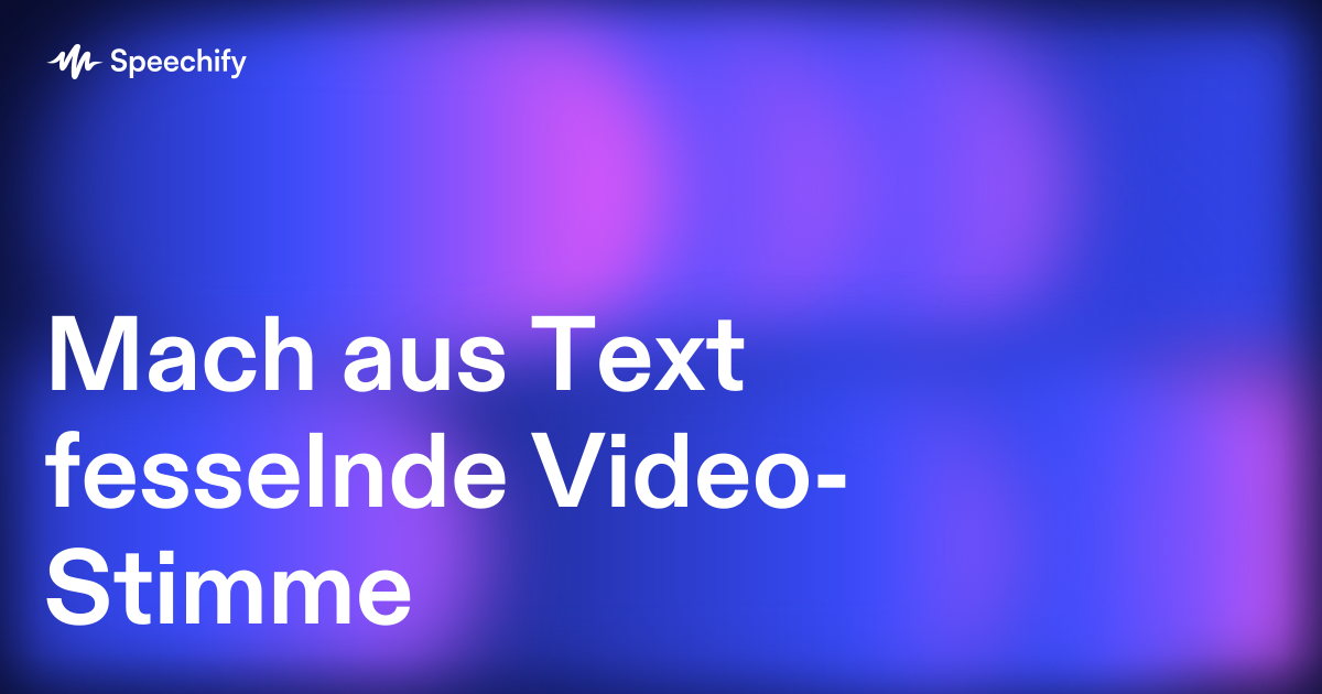 Mach aus Text fesselnde Video-Stimme