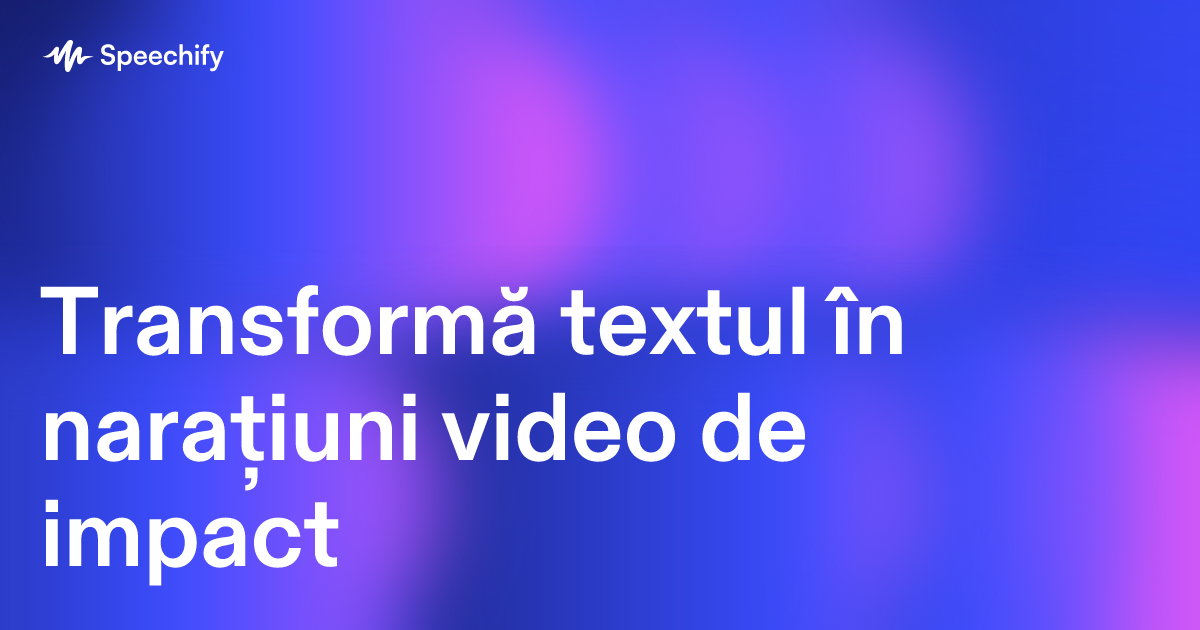 Transformă textul în narațiuni video de impact
