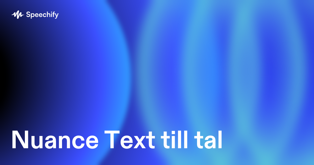 Nuance Text till tal