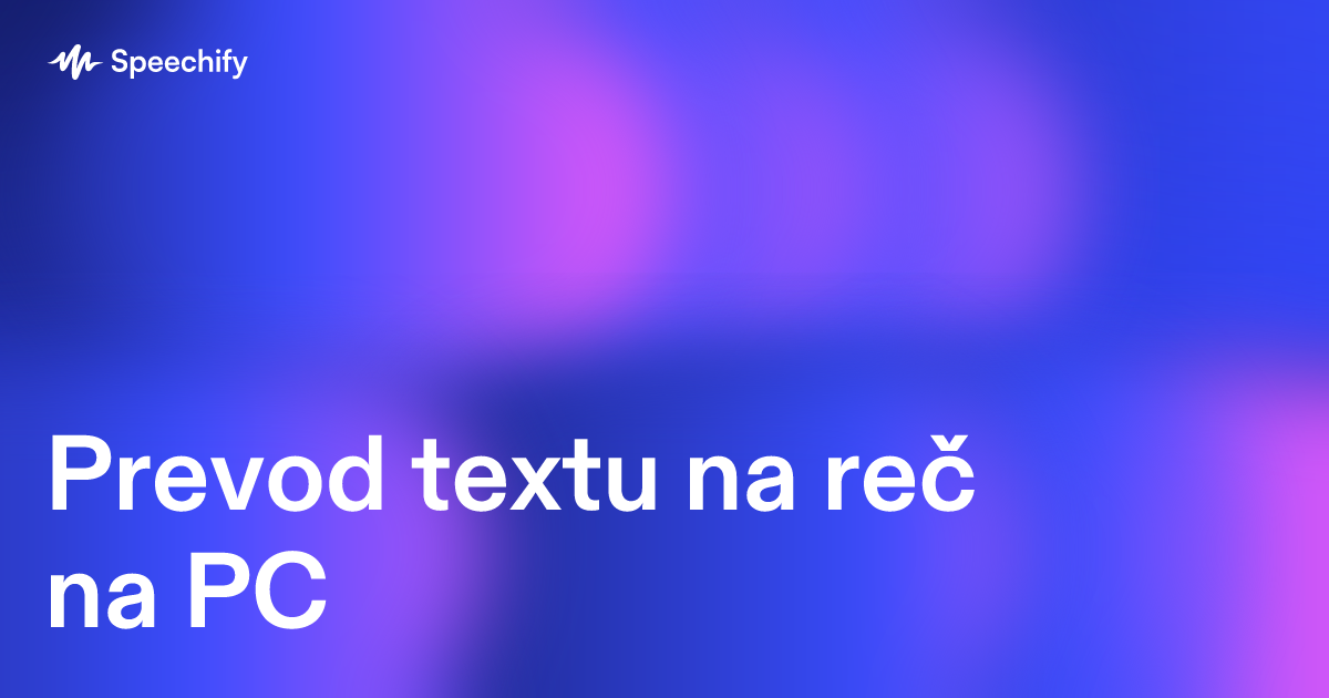 Prevod textu na reč na PC