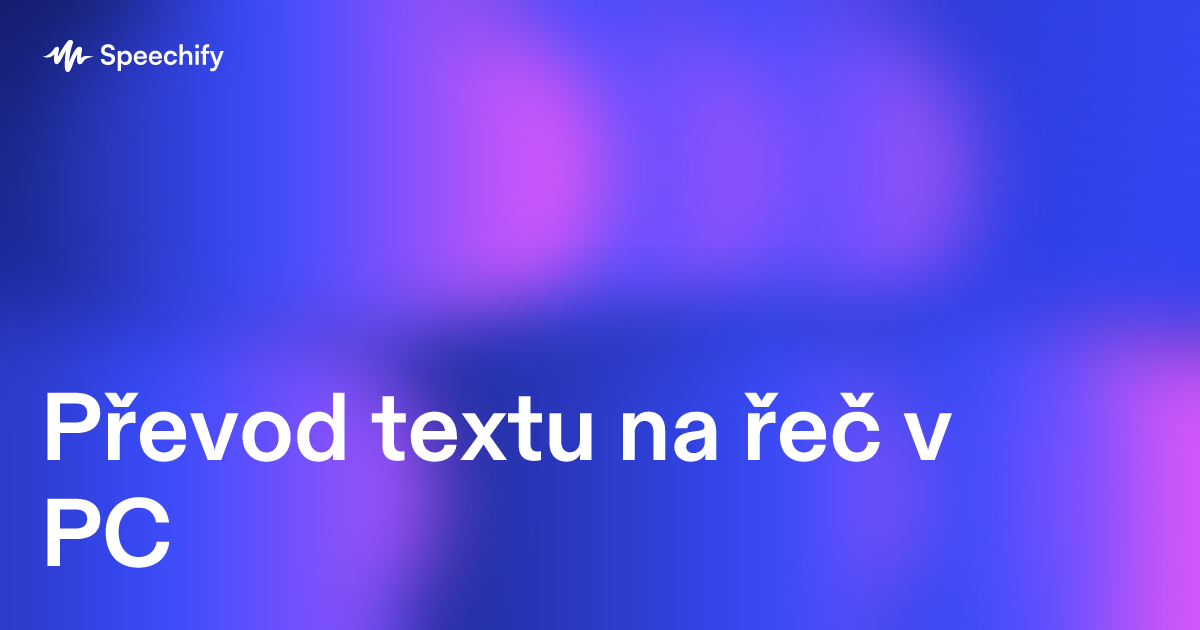 Převod textu na řeč v PC