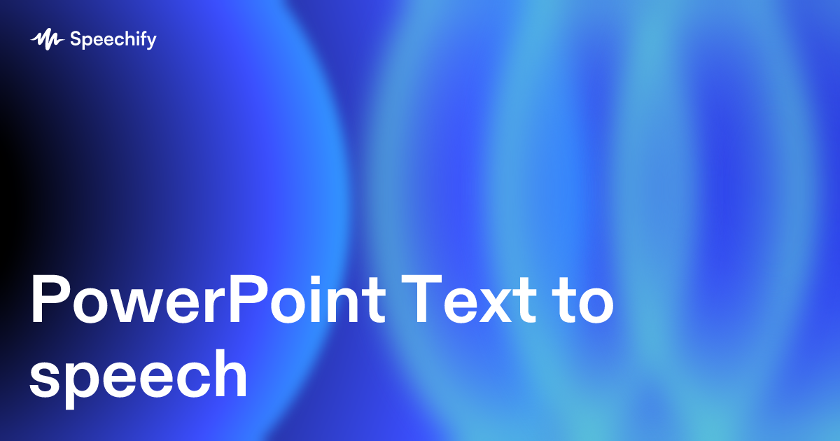 PowerPoint Text to speech