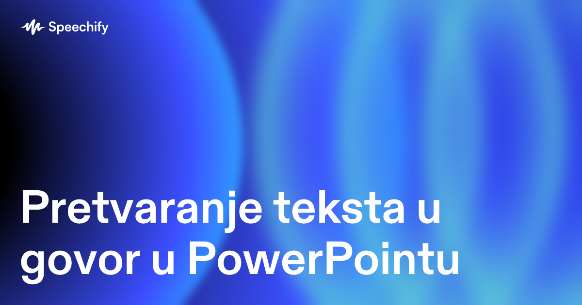 Pretvaranje teksta u govor u PowerPointu