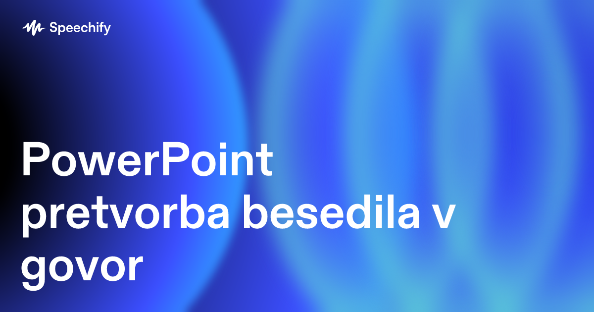 PowerPoint pretvorba besedila v govor