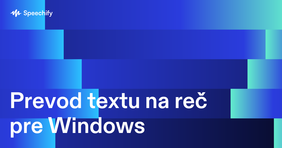 Prevod textu na reč pre Windows
