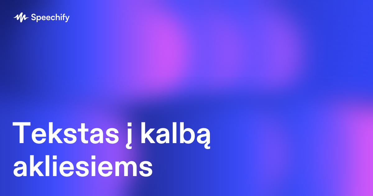 Tekstas į kalbą akliesiems