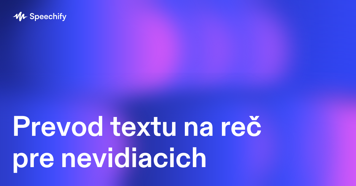 Prevod textu na reč pre nevidiacich