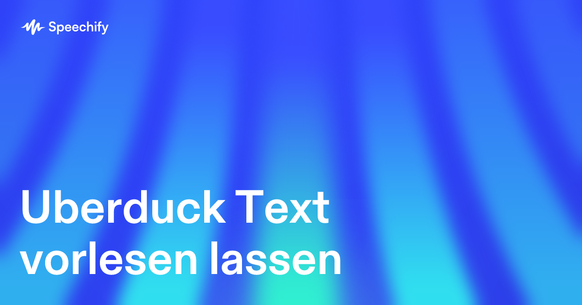 Uberduck Text vorlesen lassen