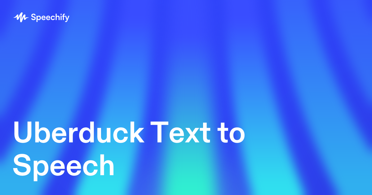 Uberduck Text to Speech